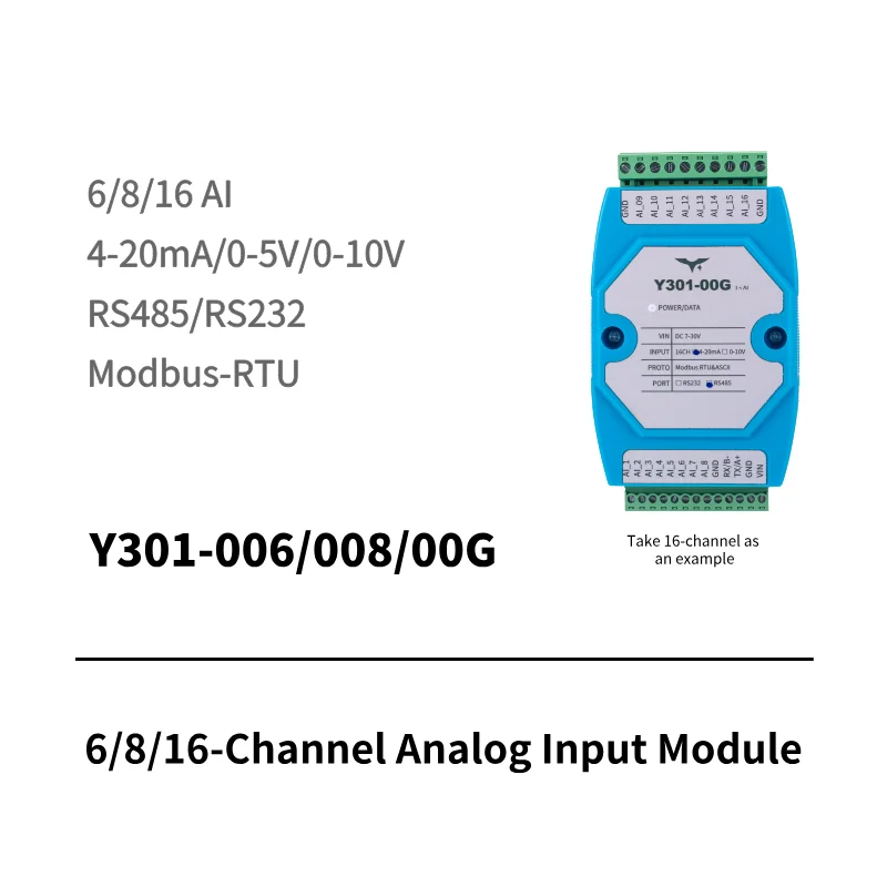 I/O module with 6, 8 or 16 analog inputs