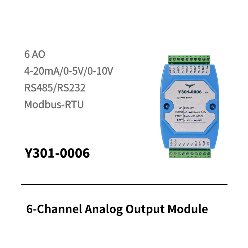 I/O module with 6 analog outputs