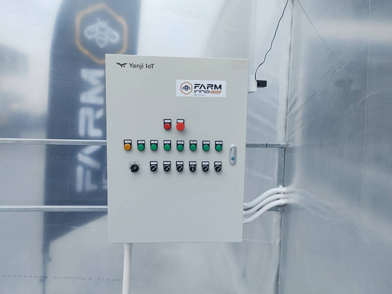 Multi-circuit distribution cabinet installed in a greenhouse